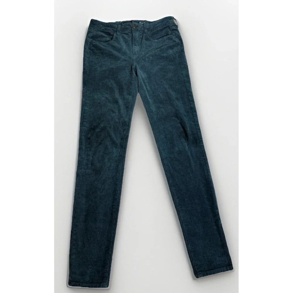 American Eagle Hi-Rise Jegging Women's 6 Long Super Stretch Dark Green - Picture 1 of 9